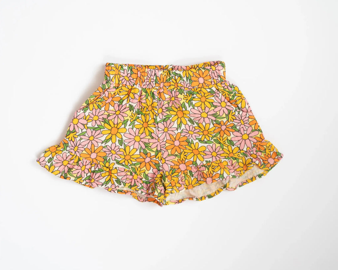 Sunshine Daisy Ruffle Shorts