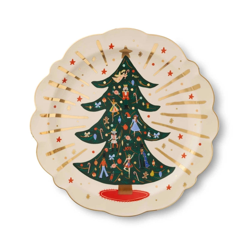 Nutcracker Tree Round Porcelain Serving Platter