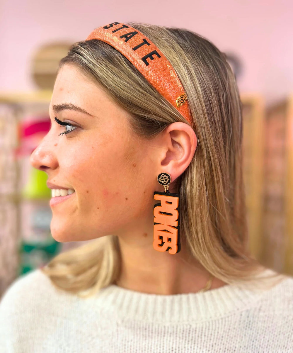 POKES Orange over Black Earrings