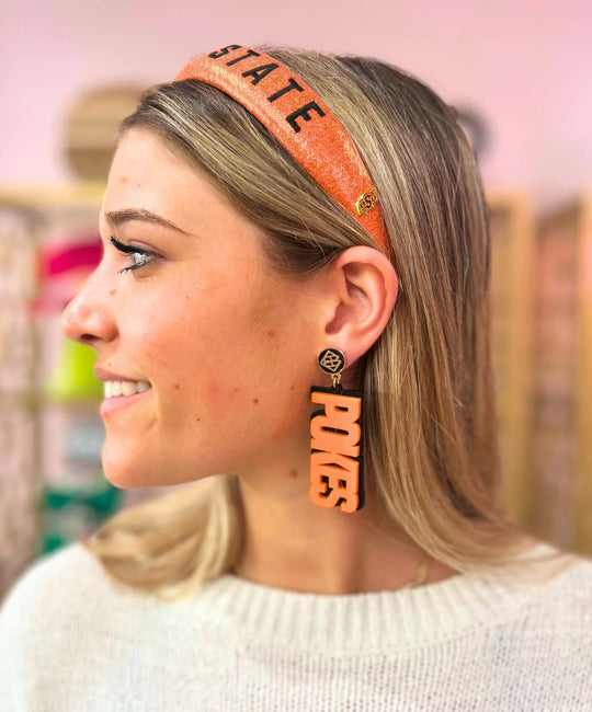 POKES Orange over Black Earrings