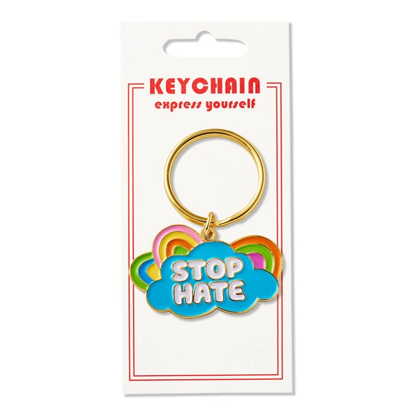 Stop Hate Rainbow Keychain