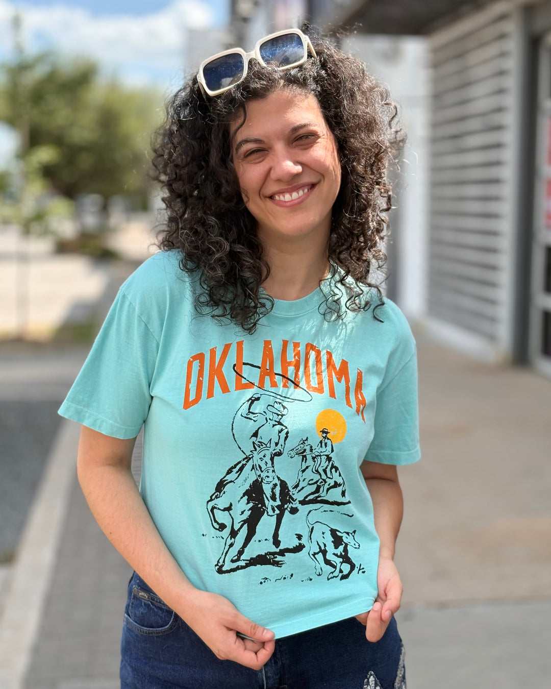 Oklahoma Cowboy Roper Cropped Tshirt