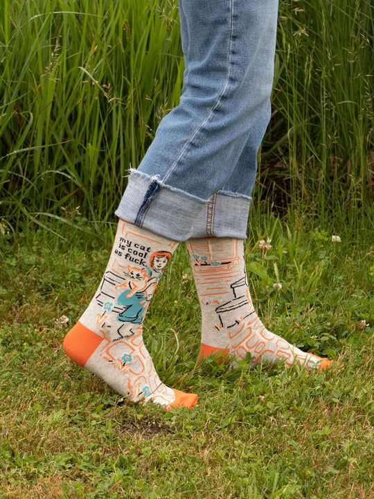 My Cat Is Cool As Fuck Women’s Crew Sock