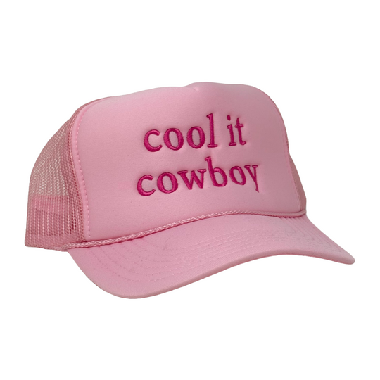Cool It Cowboy Trucker Hat Pink