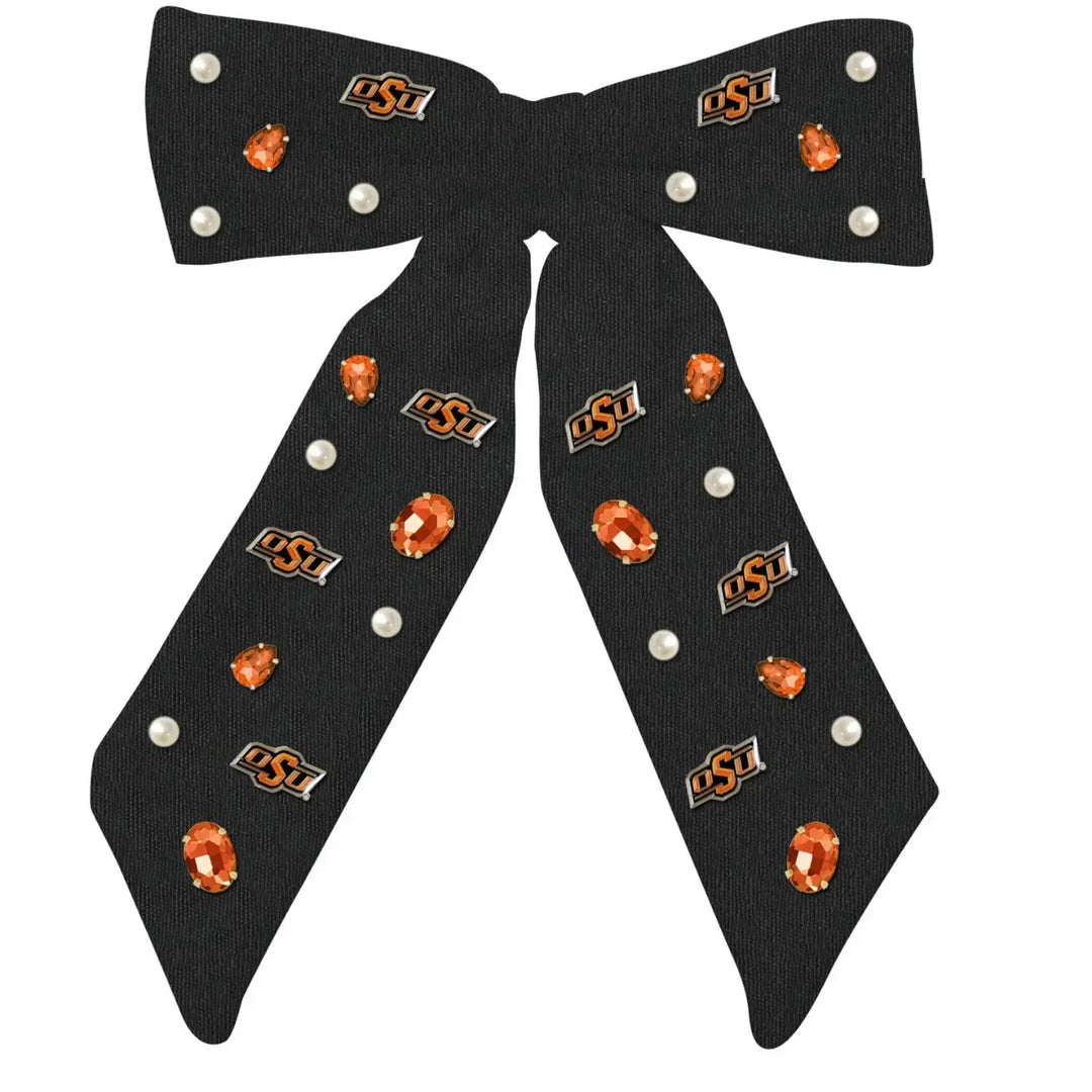 Black OSU Bow Barrette