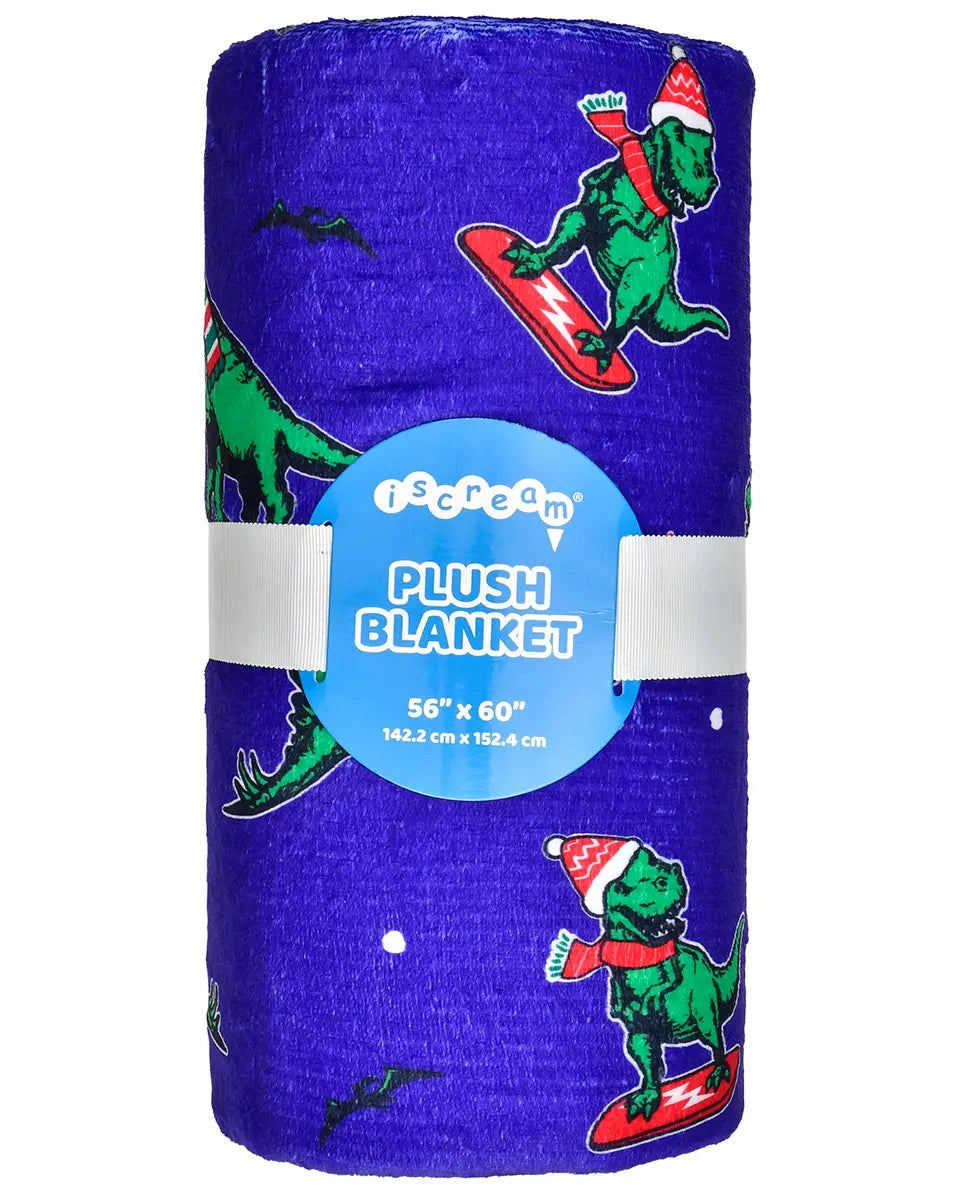 Holiday Dino Plush Blanket