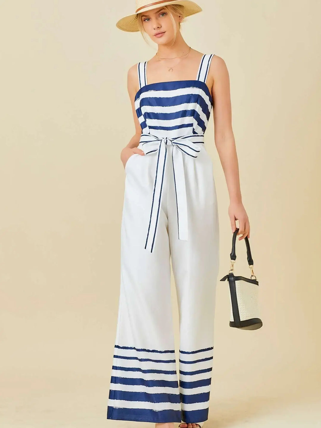 Stripe Bottom Wide Fit Jumpsuit