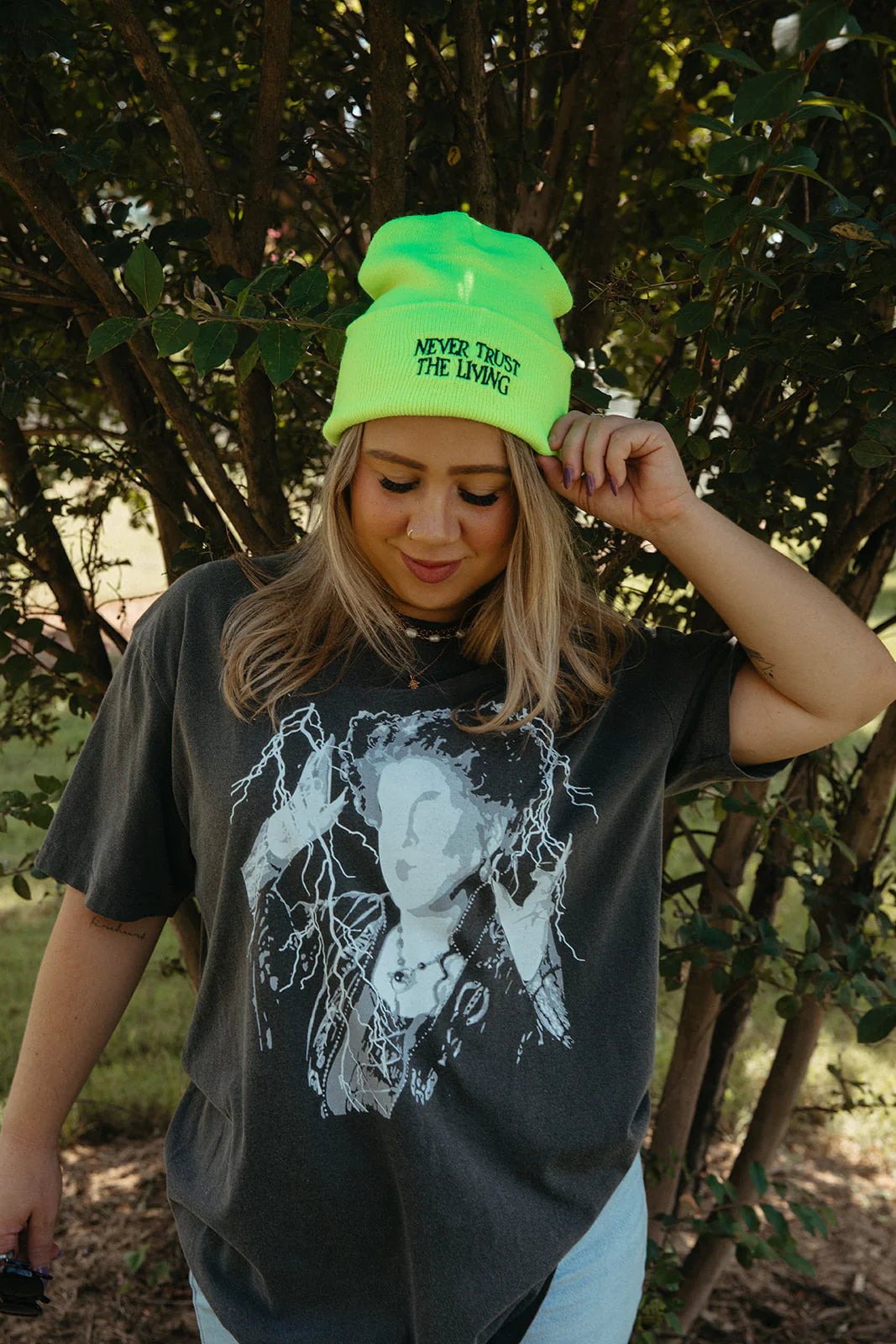 Never Trust The Living Beetlejuice Inspired Beanie