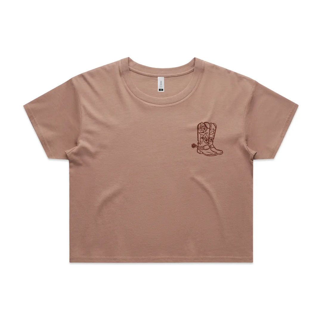 Cowboy Boot Cropped Western Tshirt