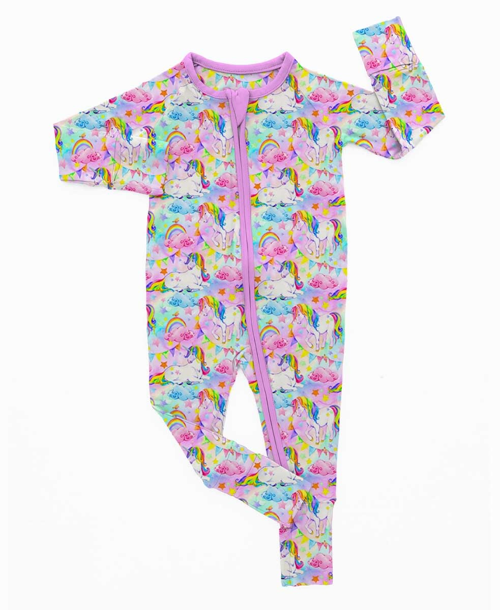 Unicorn Dreams Bamboo Zippy Romper