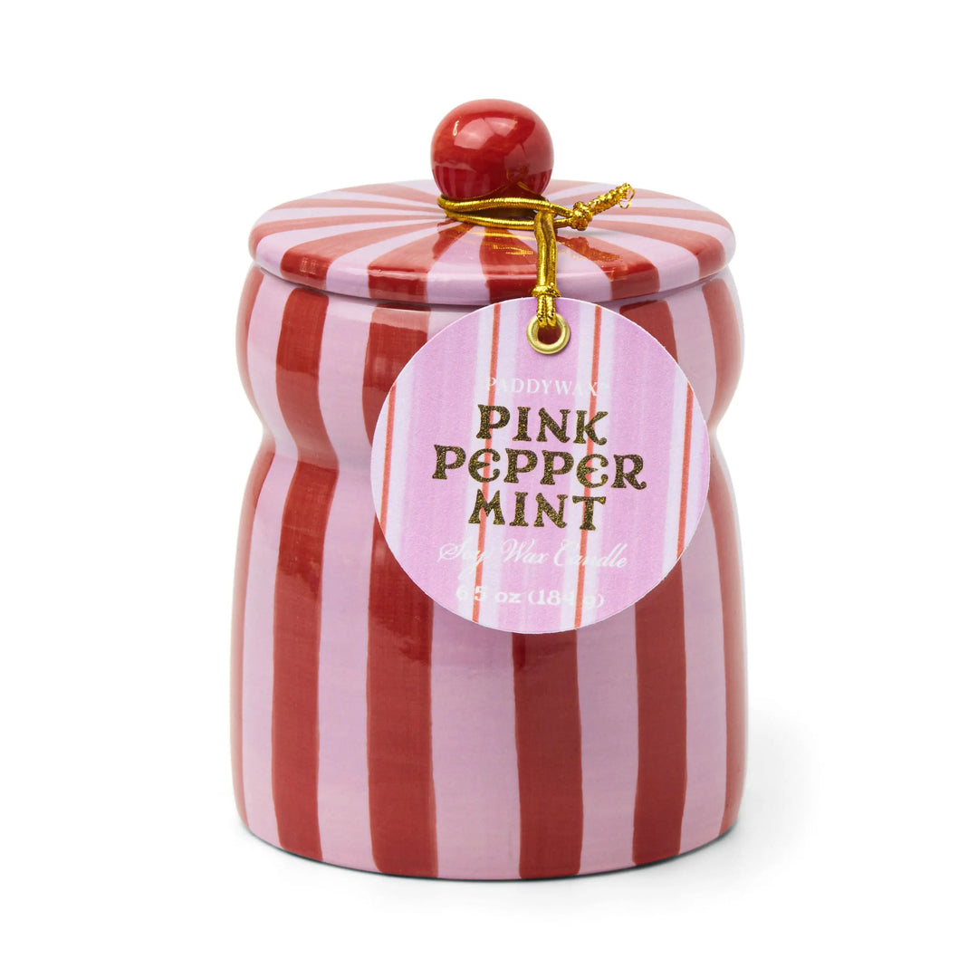 Pink Peppermint Red/Pink Cabana Candle