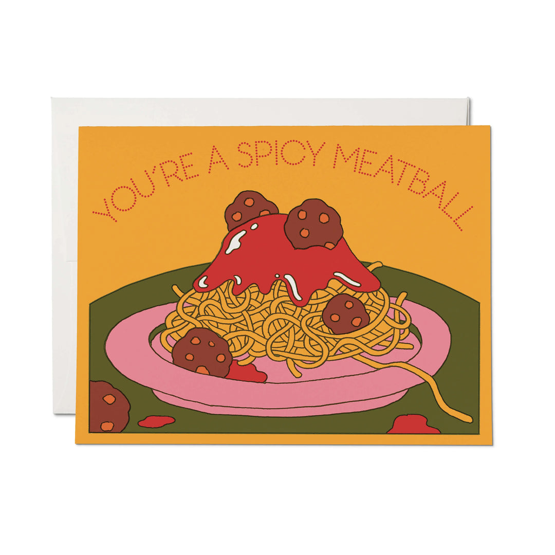 Spicy Meatball Greeting Card