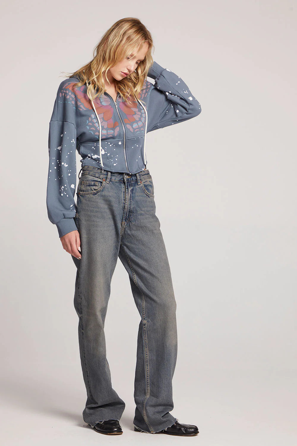 Painted Butterfly Zip Up Hoodie