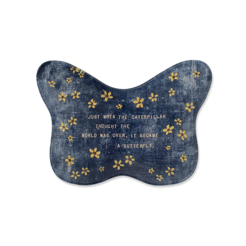 Just When the Caterpillar Thought Decoupage Plate