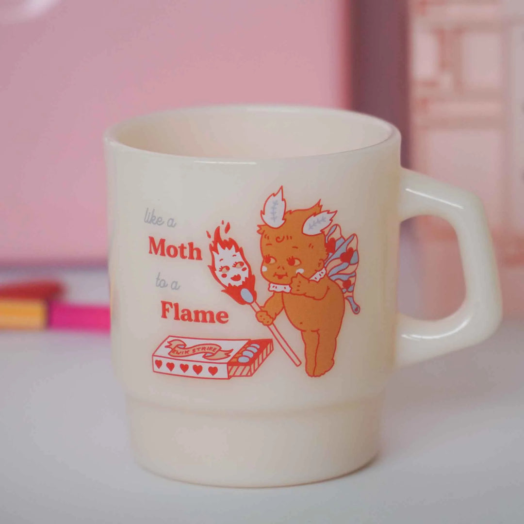 Moth To A Flame Vintage Diner Mug