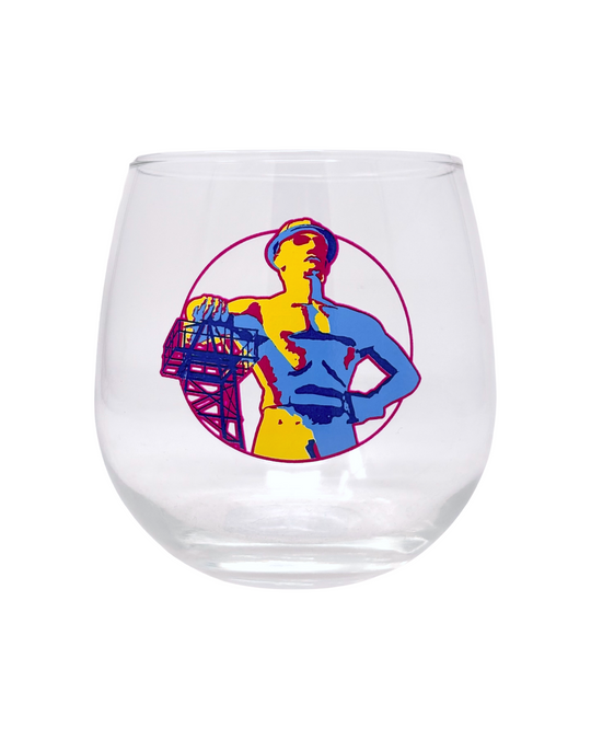 Neon Driller Stemless Wine Glass