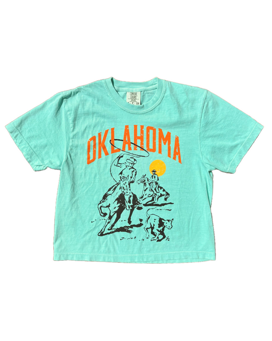 Oklahoma Cowboy Roper Cropped Tshirt