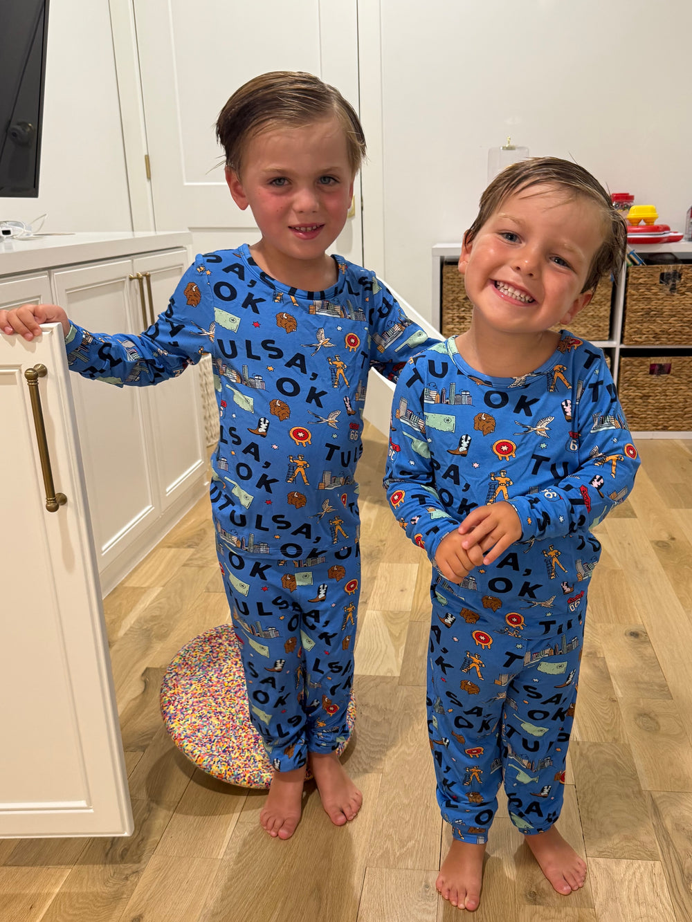 Tulsa Print Pajama Set - Blue