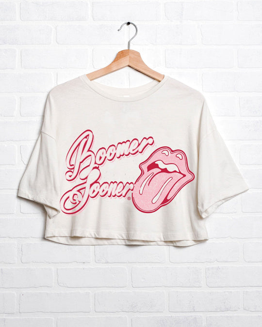 OU Sooners Rolling Stones Crop Tshirt