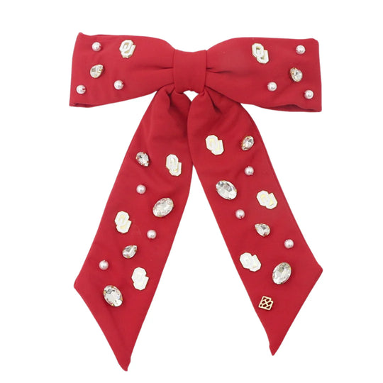 Crimson OU Bow Barrette