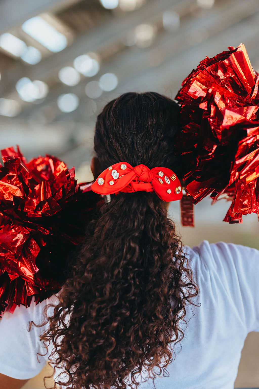 OU Crimson Bow Scrunchie