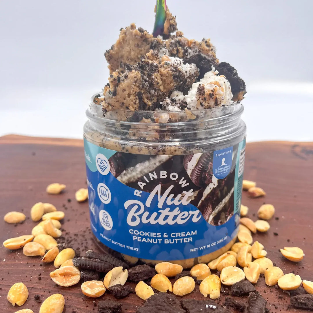 cookies and cream peanut butter spread rainbow nut butter