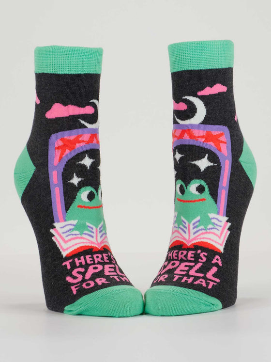 There's A Spell Witch Frog Women's Ankle Socks