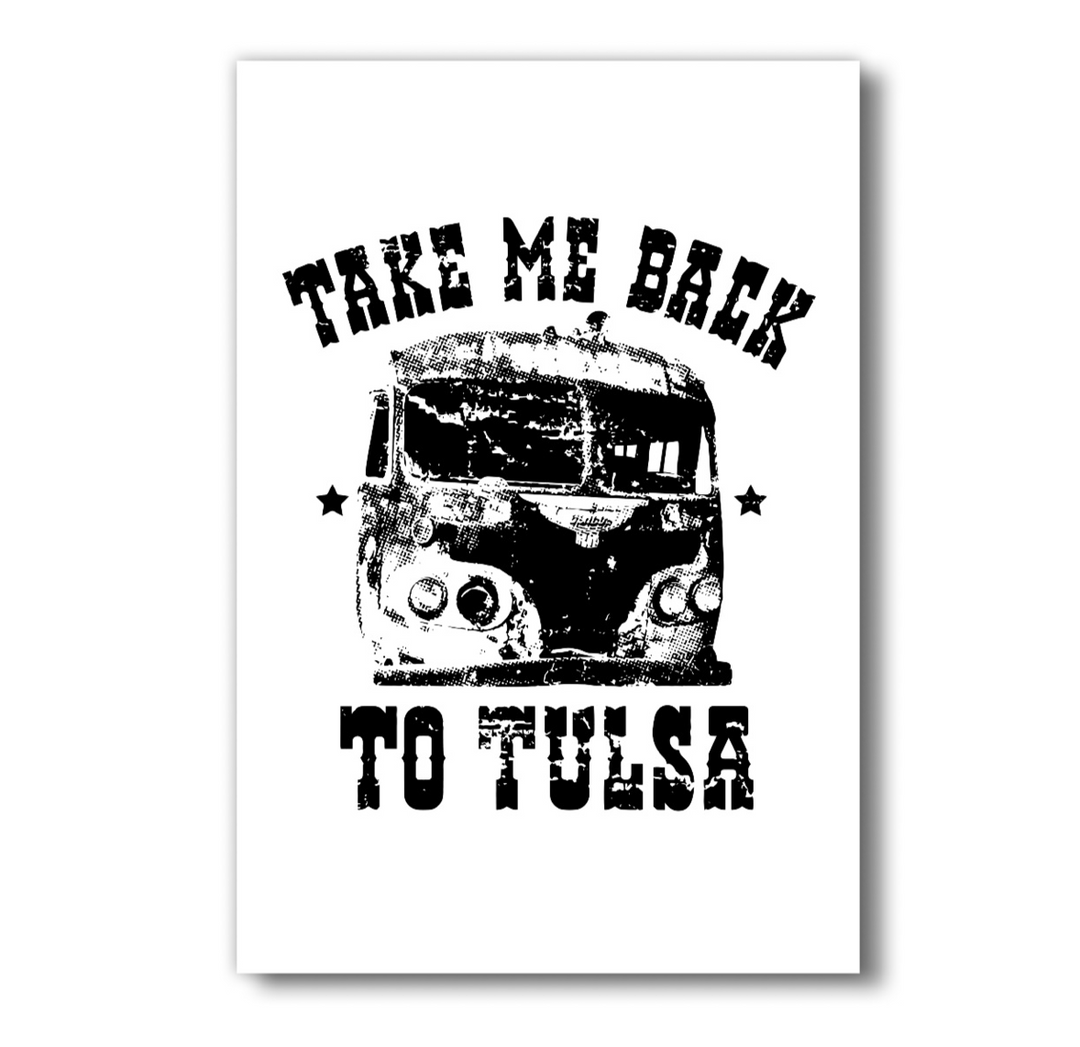 Silver Take Me Back to Tulsa Mirror Magnet