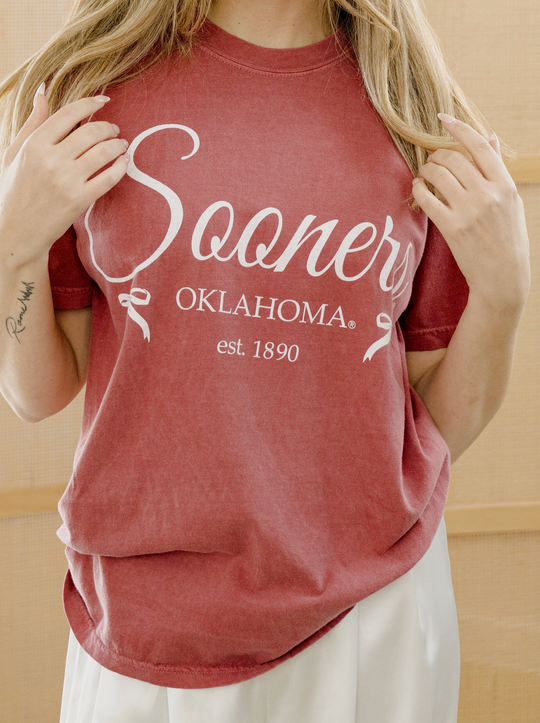 OU Sooners Established Bows Crimson Tee