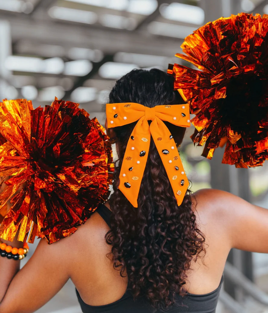 Orange OSU Bow Barrette
