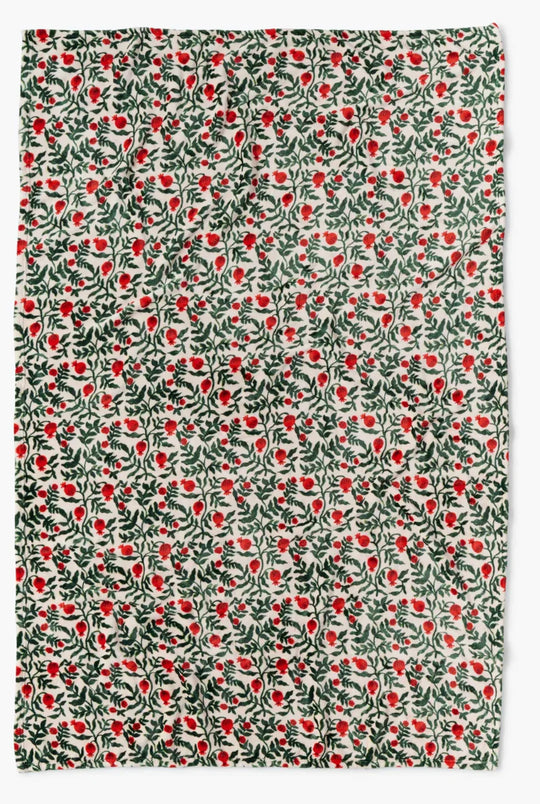 Christmastide Pomegranate Fleece Blanket