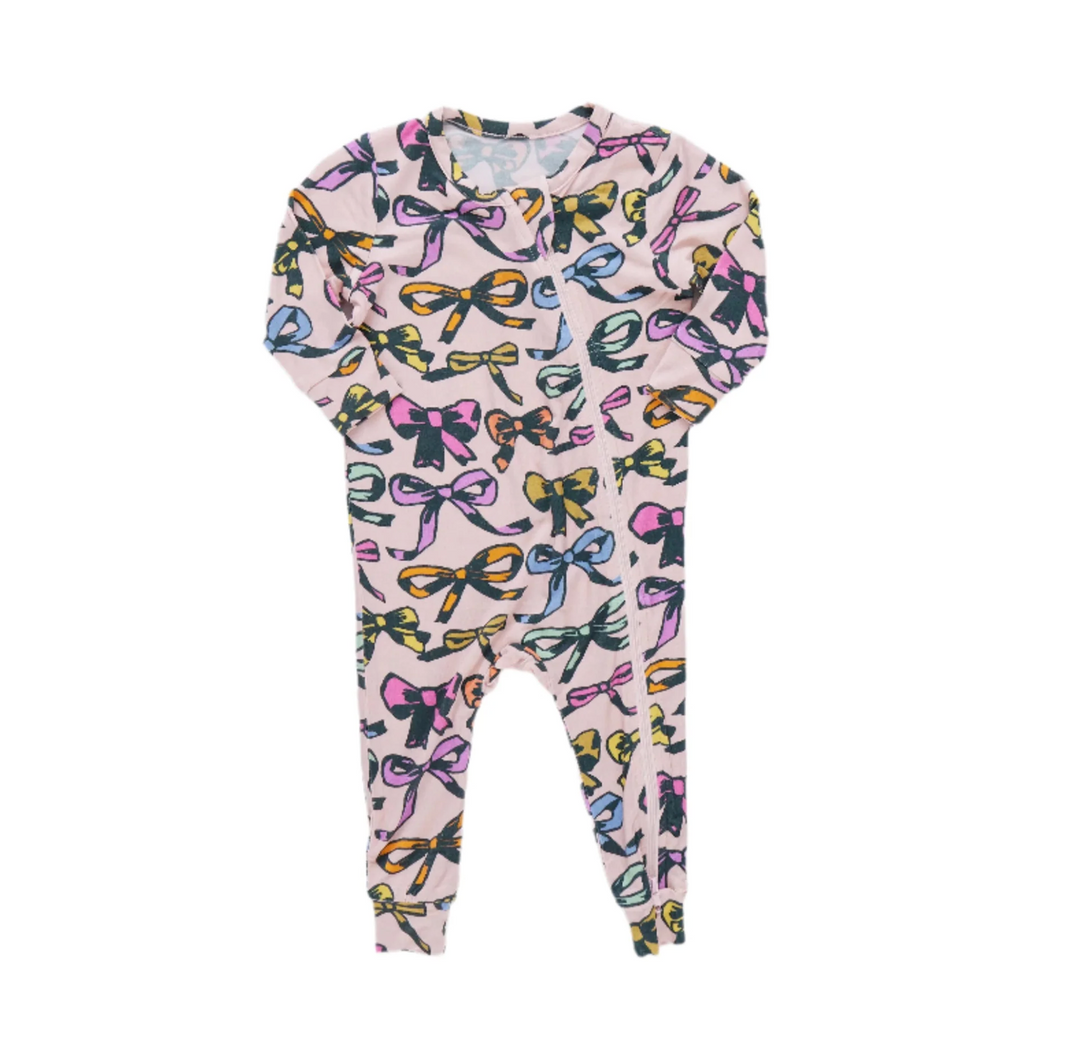Pink Chicken - Bows Bamboo Romper