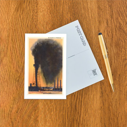 Oil Gushers in Oklahoma Postcard