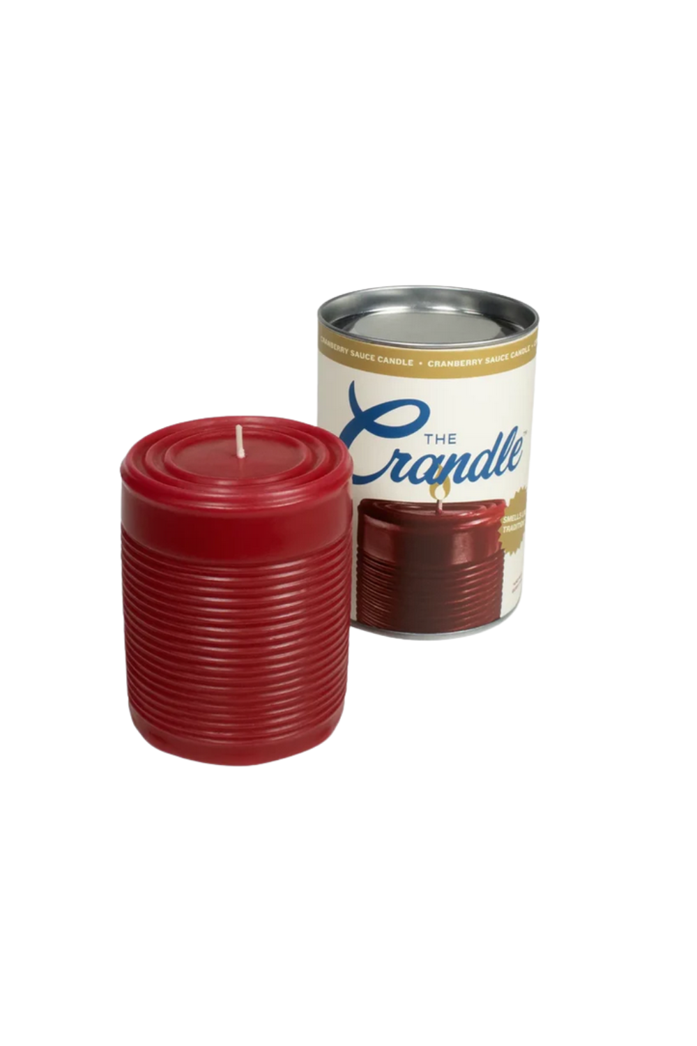 Realistic cranberry sauce candle shaped like canned cranberry, novelty food candle gift