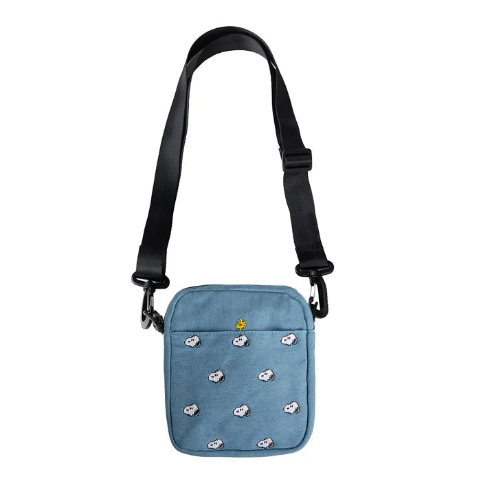 Snoopy Embroidered Crossbody Denim Bag