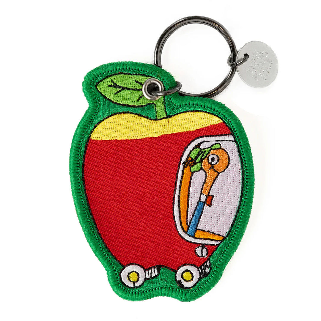Busytown Apple Car Patch Keychain