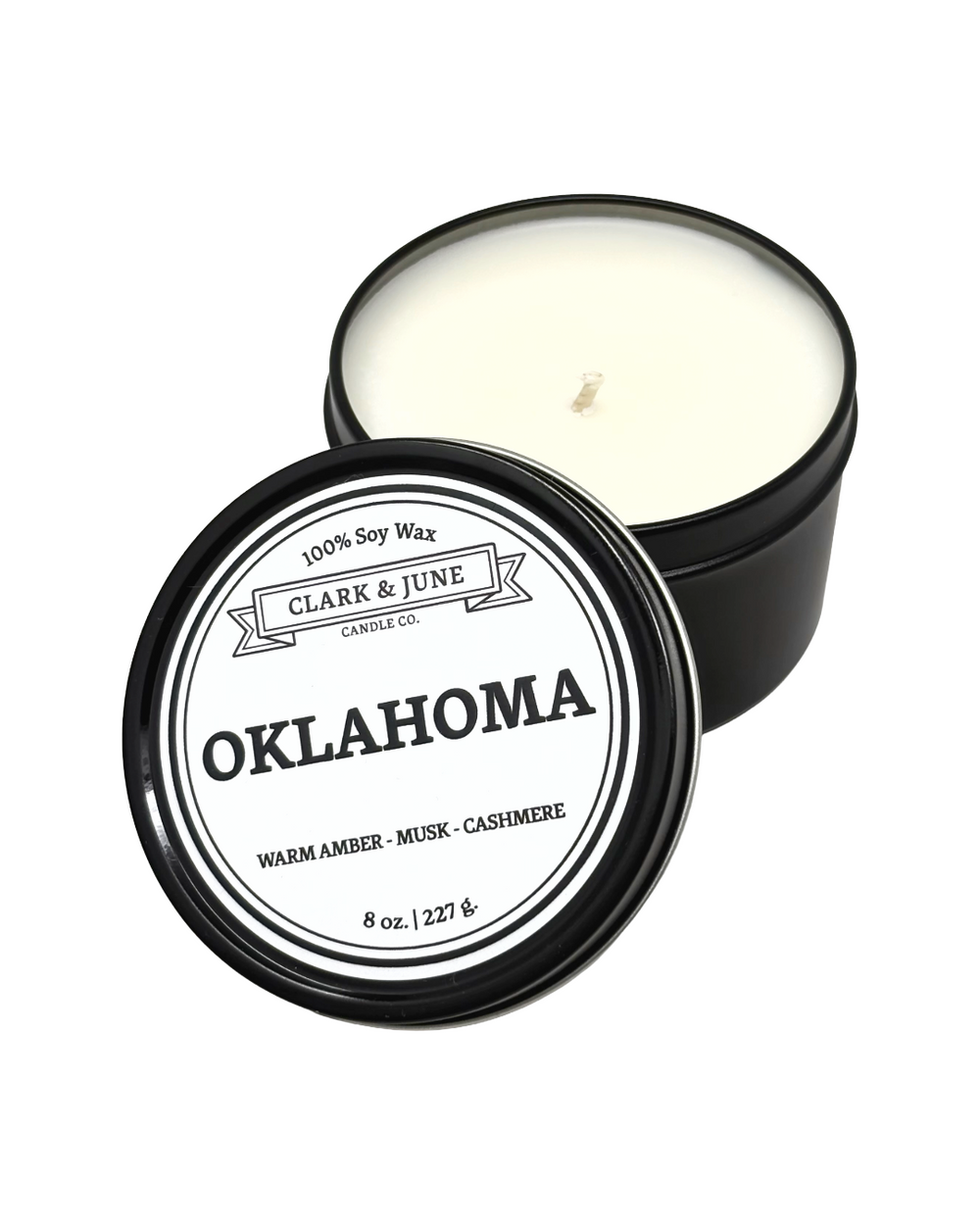 Oklahoma Warm Amber Musk Cashmere 8oz Candle
