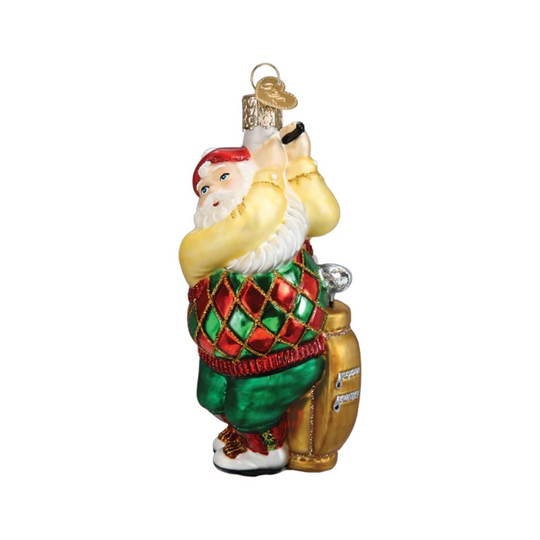Golfing Santa Ornament