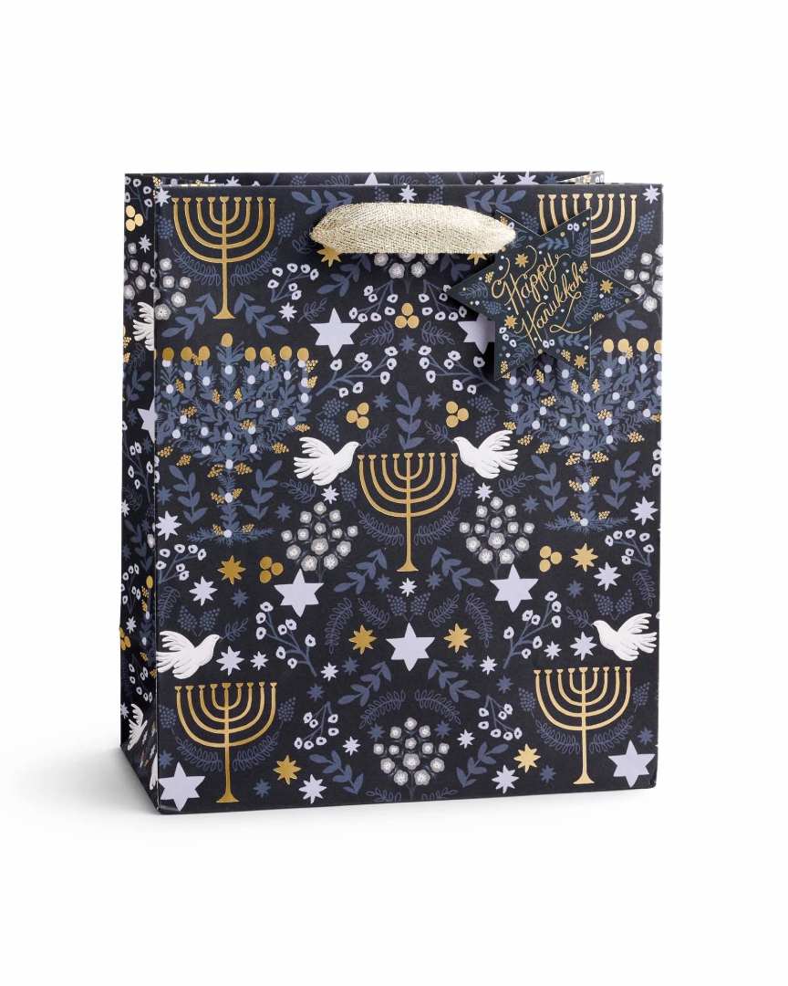Laurel Menorah Medium Gift Bag