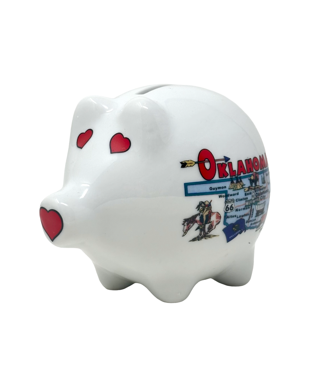 Oklahoma Map Design Piggy Bank