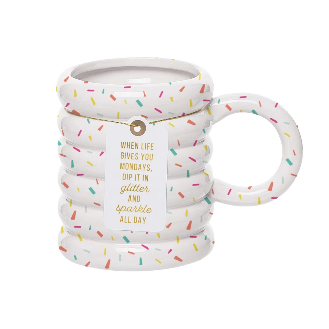 Dip it In Glitter Confetti Ribbed Mug