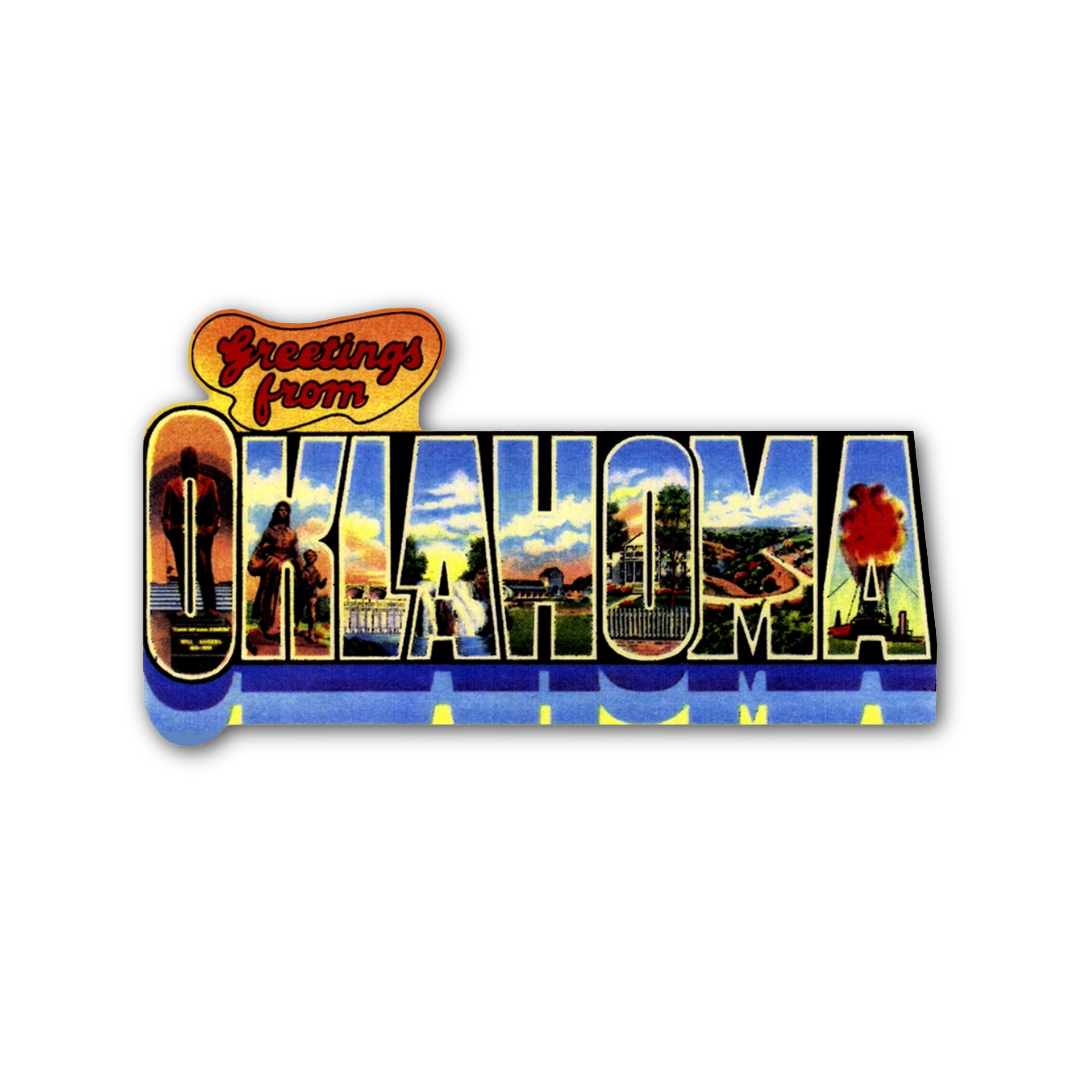 Greetings From Oklahoma Retro Images Magnet