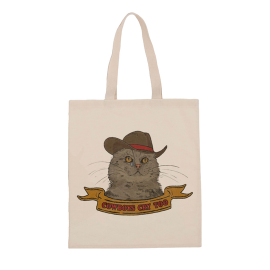 Cowboys Cry Too Cat Tote Bag