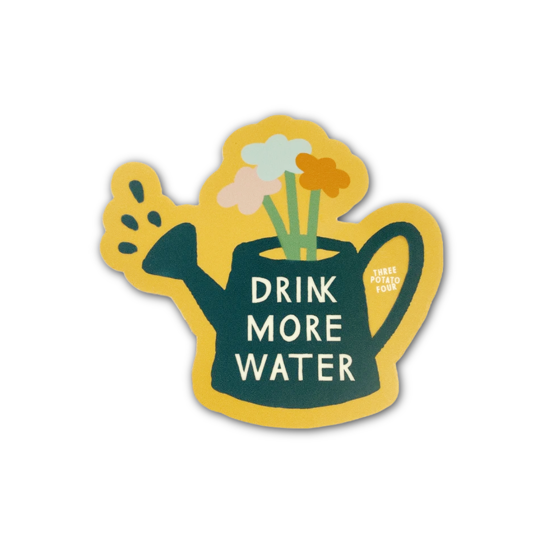 Drink More Water Watering Can Sticker