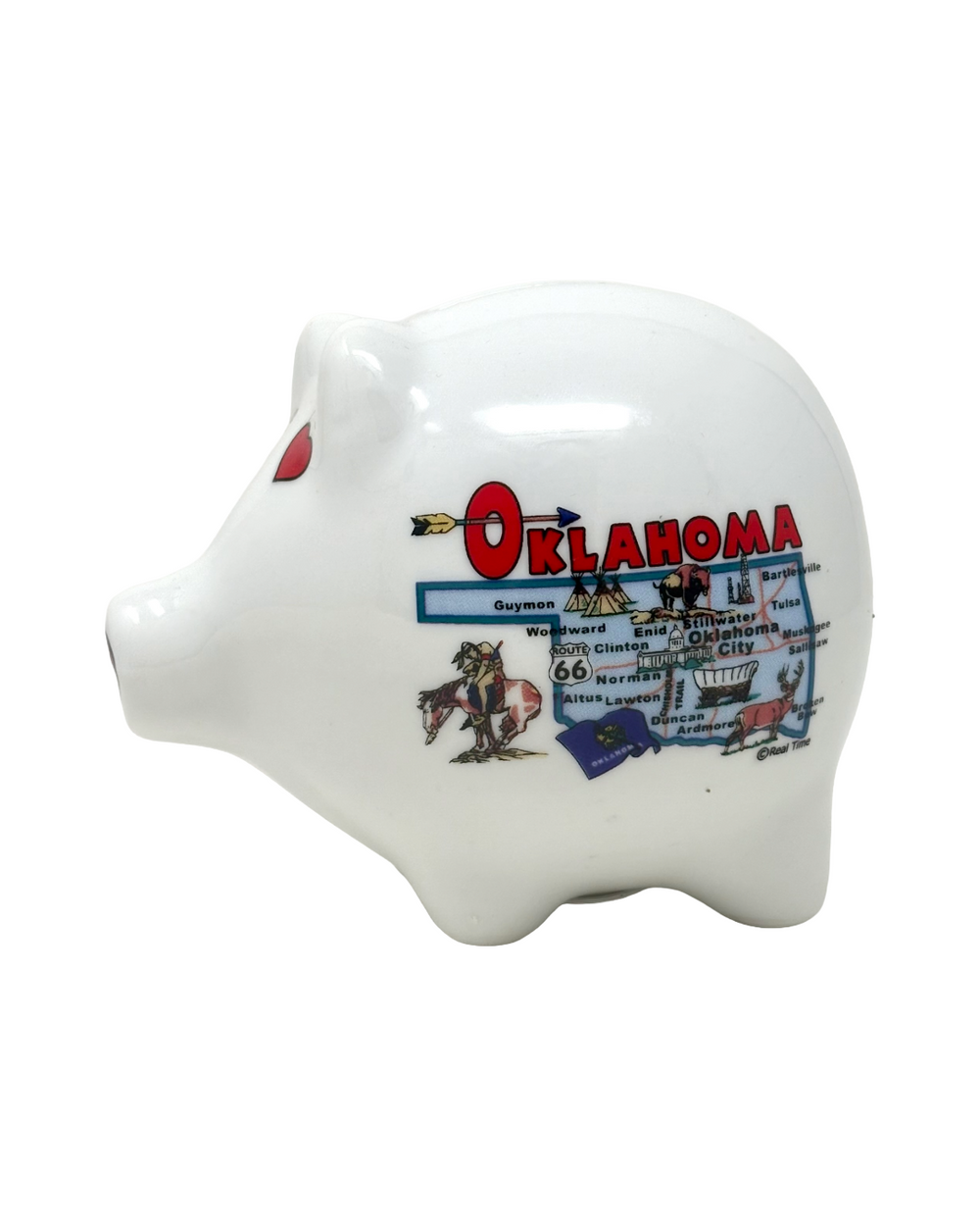 Oklahoma Map Design Piggy Bank