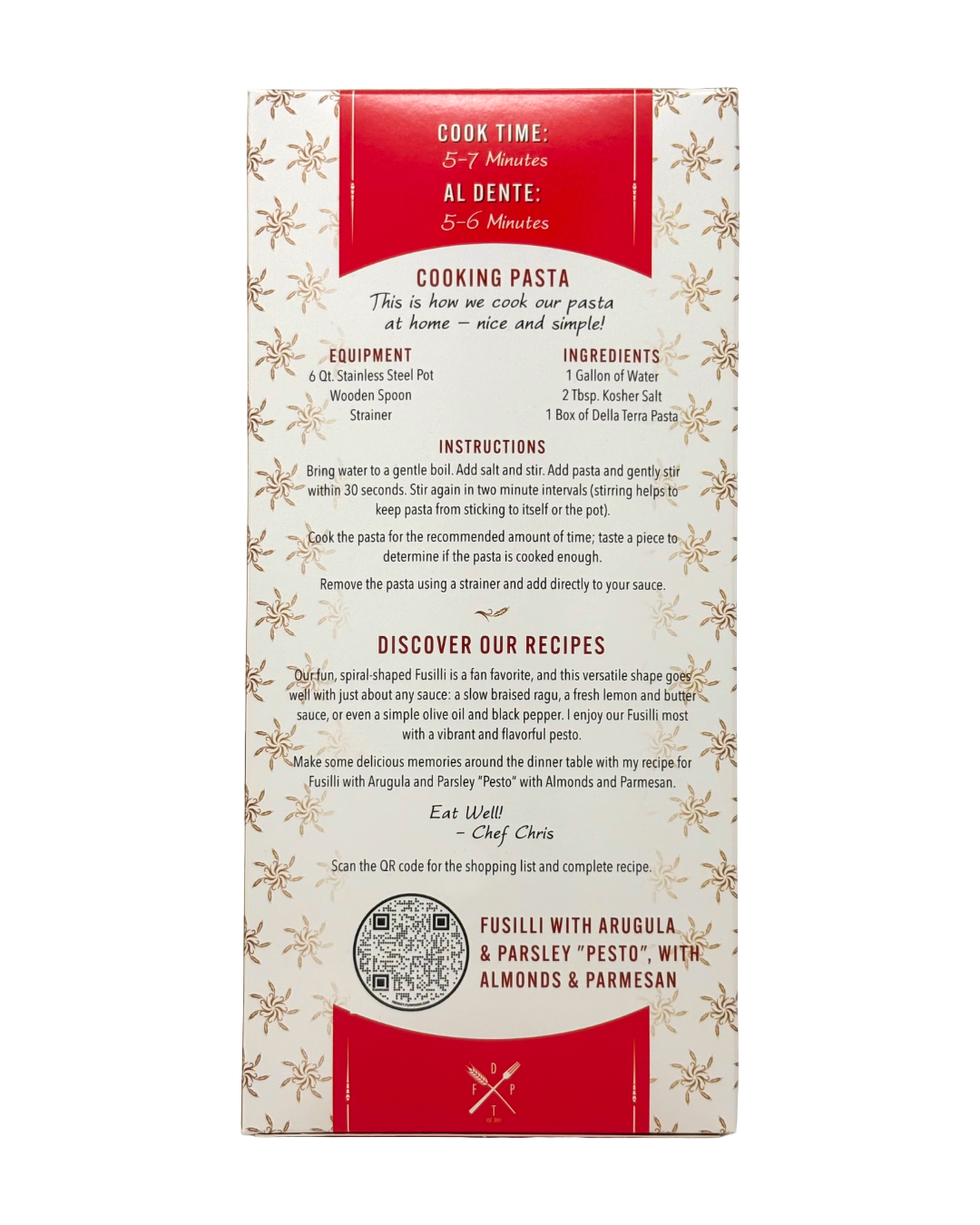 Della Terra 12oz Fusilli Pasta