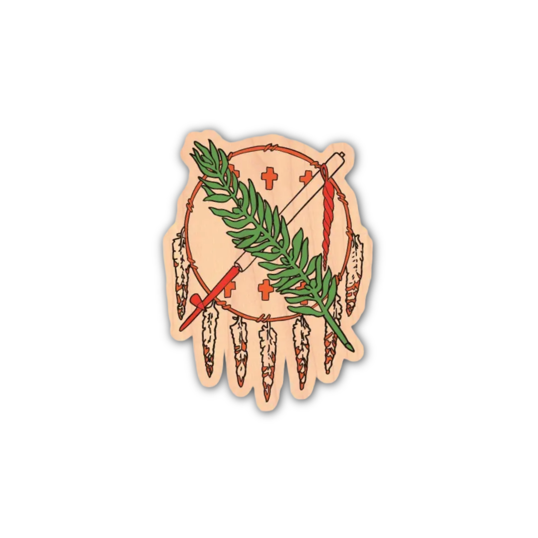 Oklahoma Osage Symbol Mini Wooden Sticker