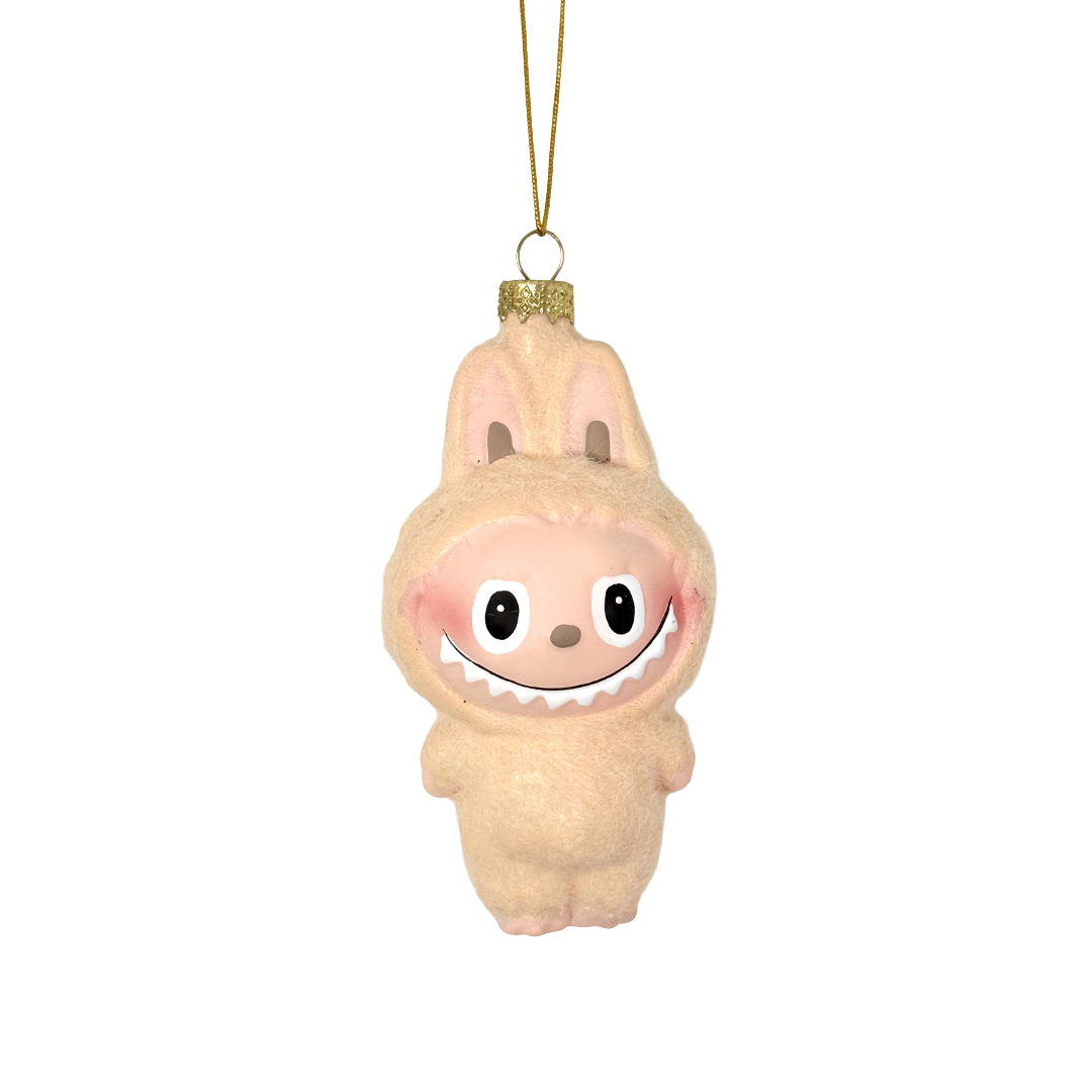 Ivory Fuzzy Monster Ornament