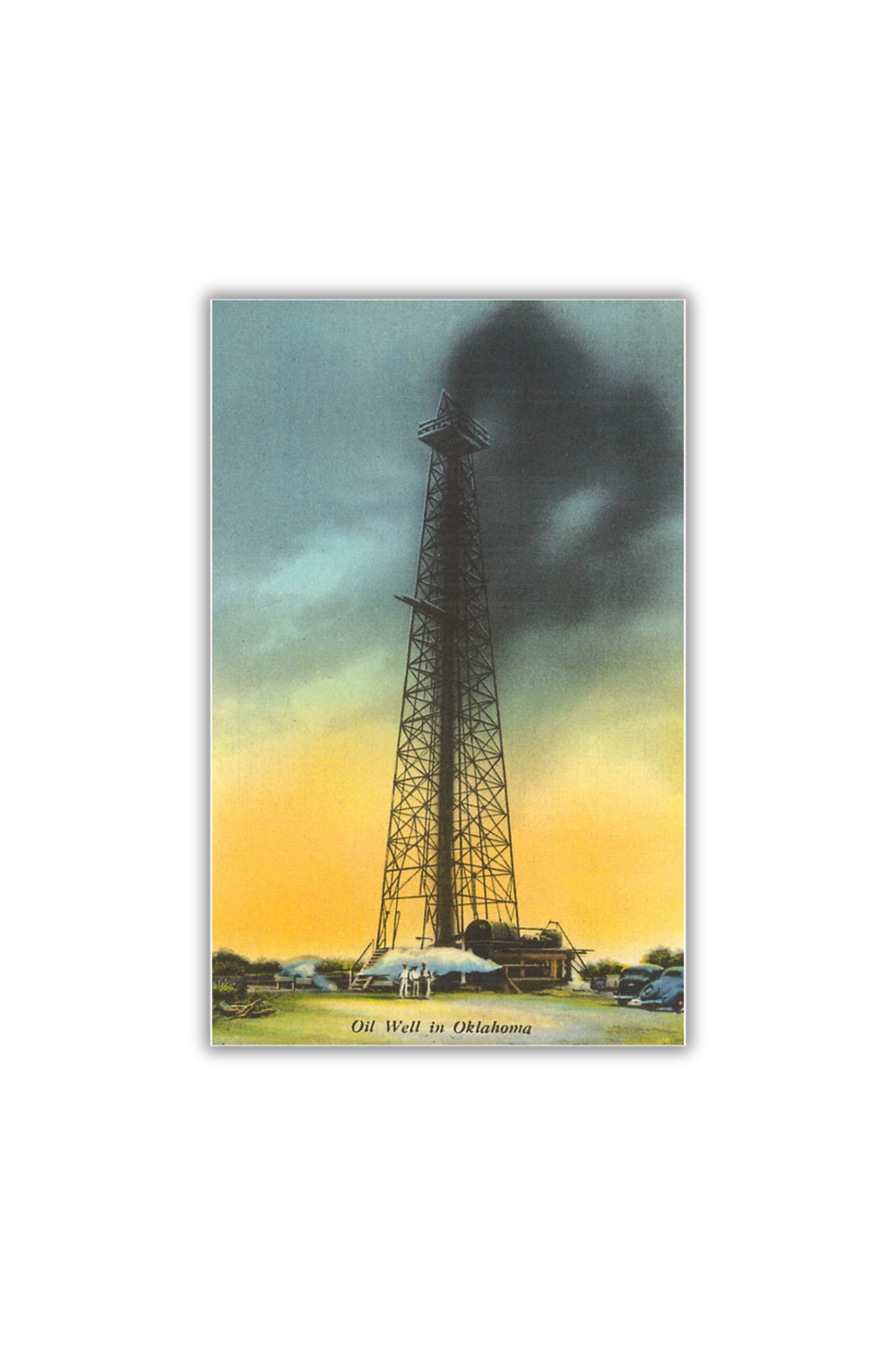 Spurting Oil Well Postcard
