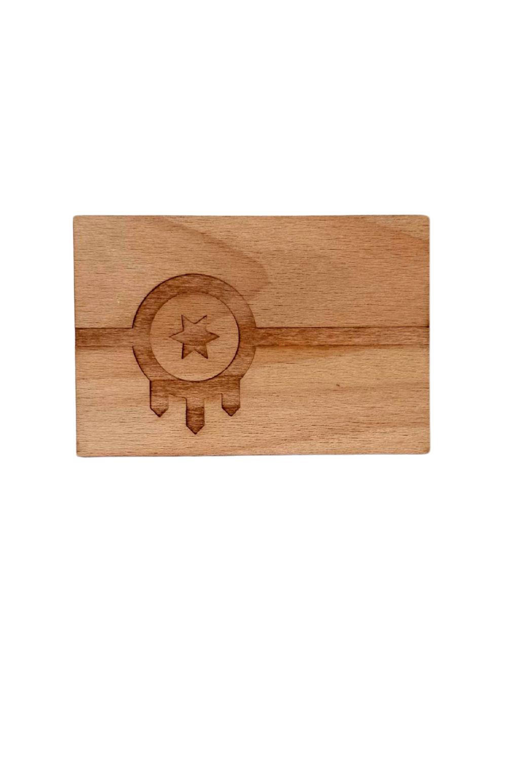 Rustic square wood magnet with Tulsa flag artwork – unique Oklahoma souvenir